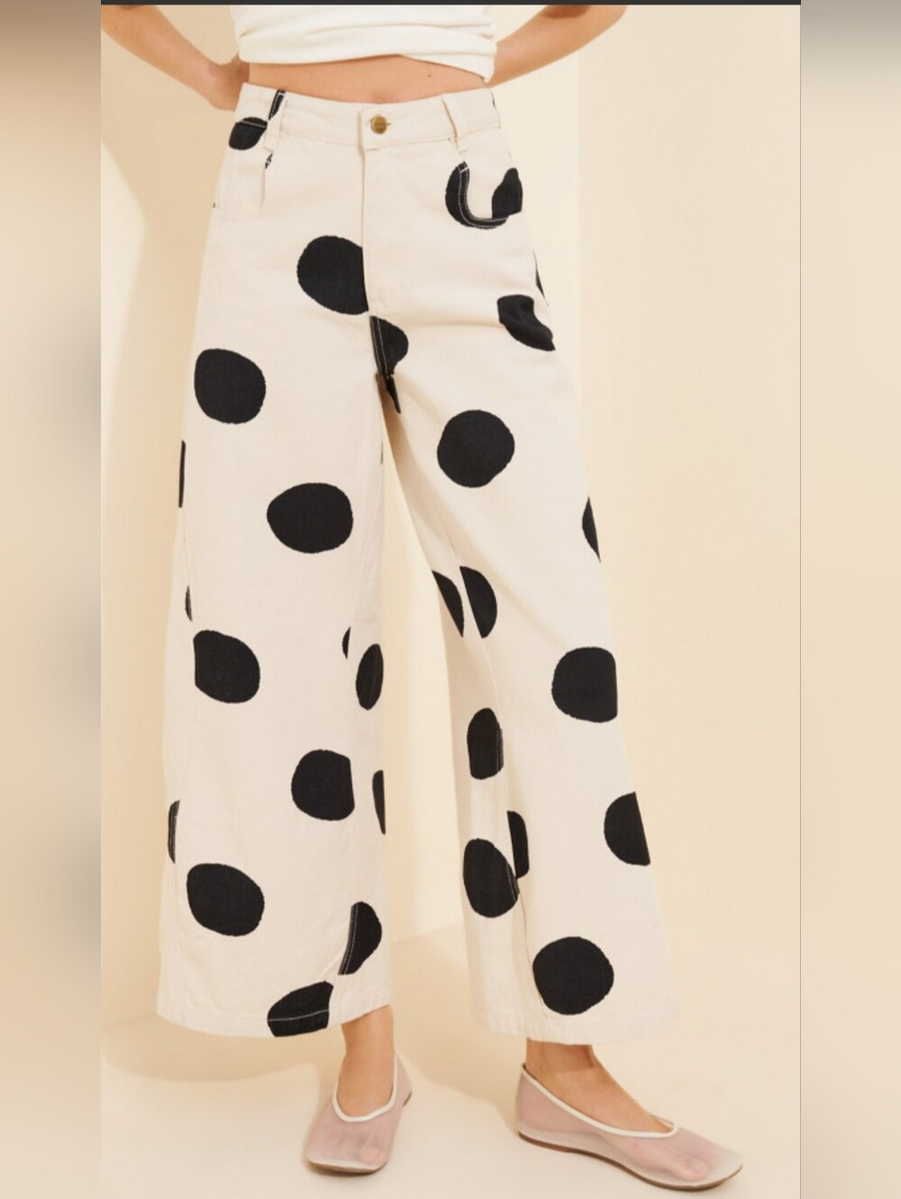SIXXTA Anthropologie Barral Polka Dot Print Jeans